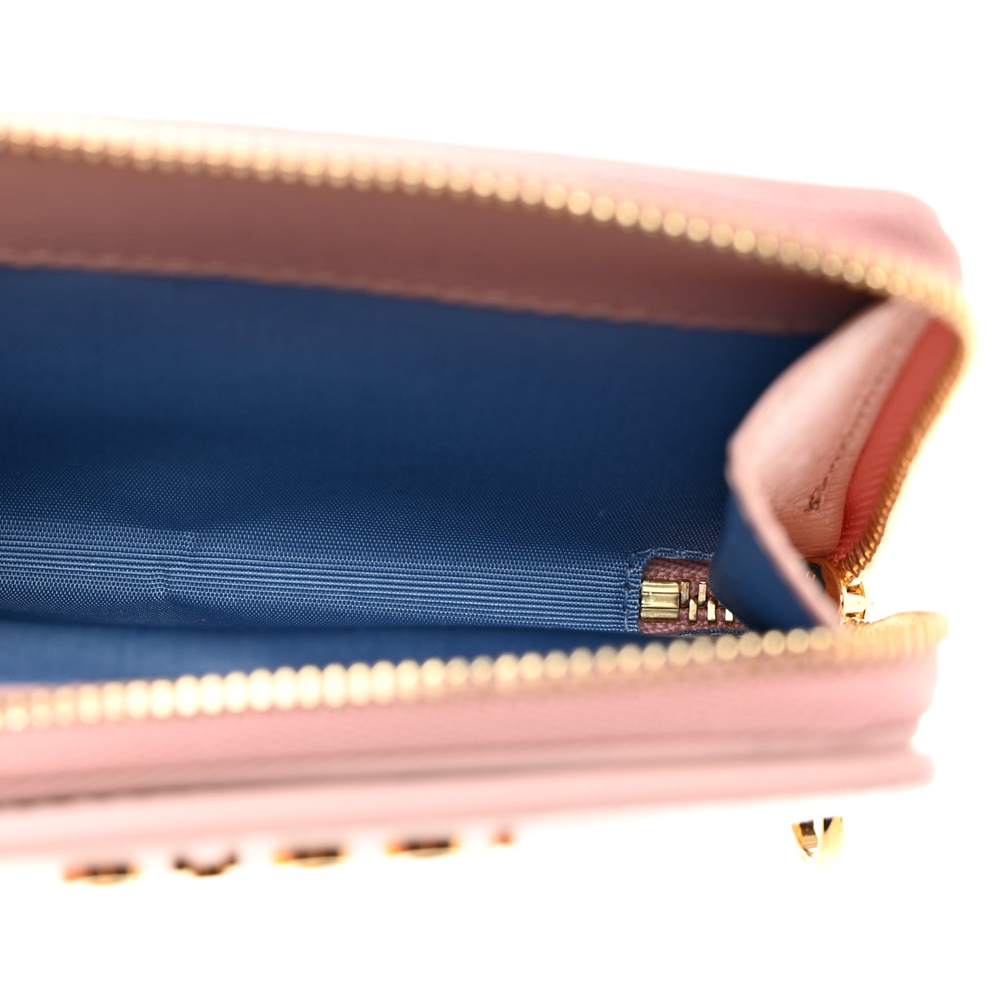 Textured Calfskin Script Logo Mini Wallet Perfect Pink