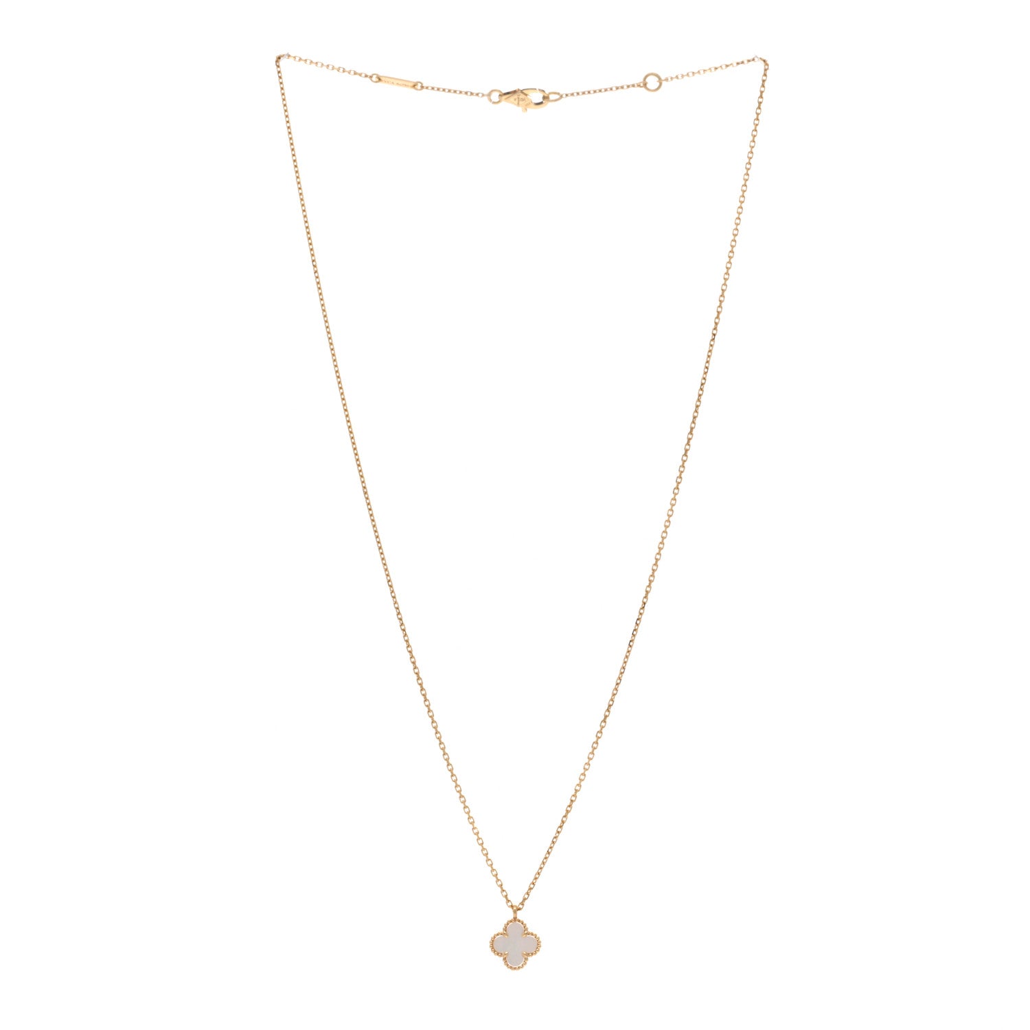 Van Cleef & Arpels VAN CLEEF & ARPELS 18K Yellow Gold Mother of Pearl Sweet Alhambra Pendant Necklace 3 of 5