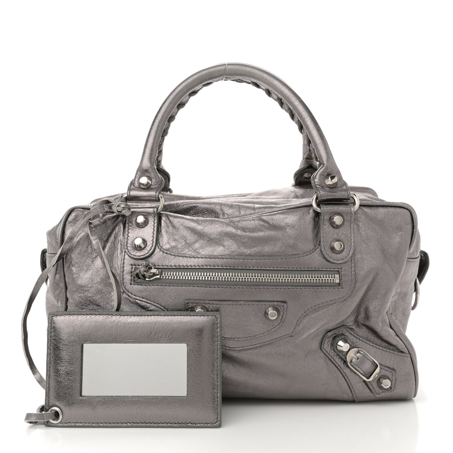 Agneau Classic Hardware Box Bag Metallic