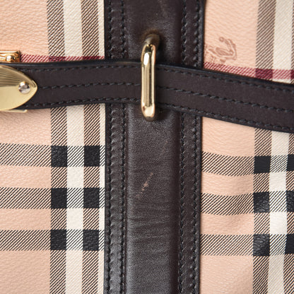 Burberry Haymarket Check Minford Portrait Tote Chocolate 11 of 14