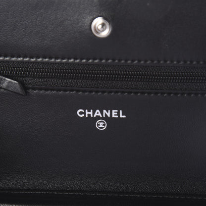 Chanel Lambskin Quilted Wallet On Chain WOC Black 6 of 10