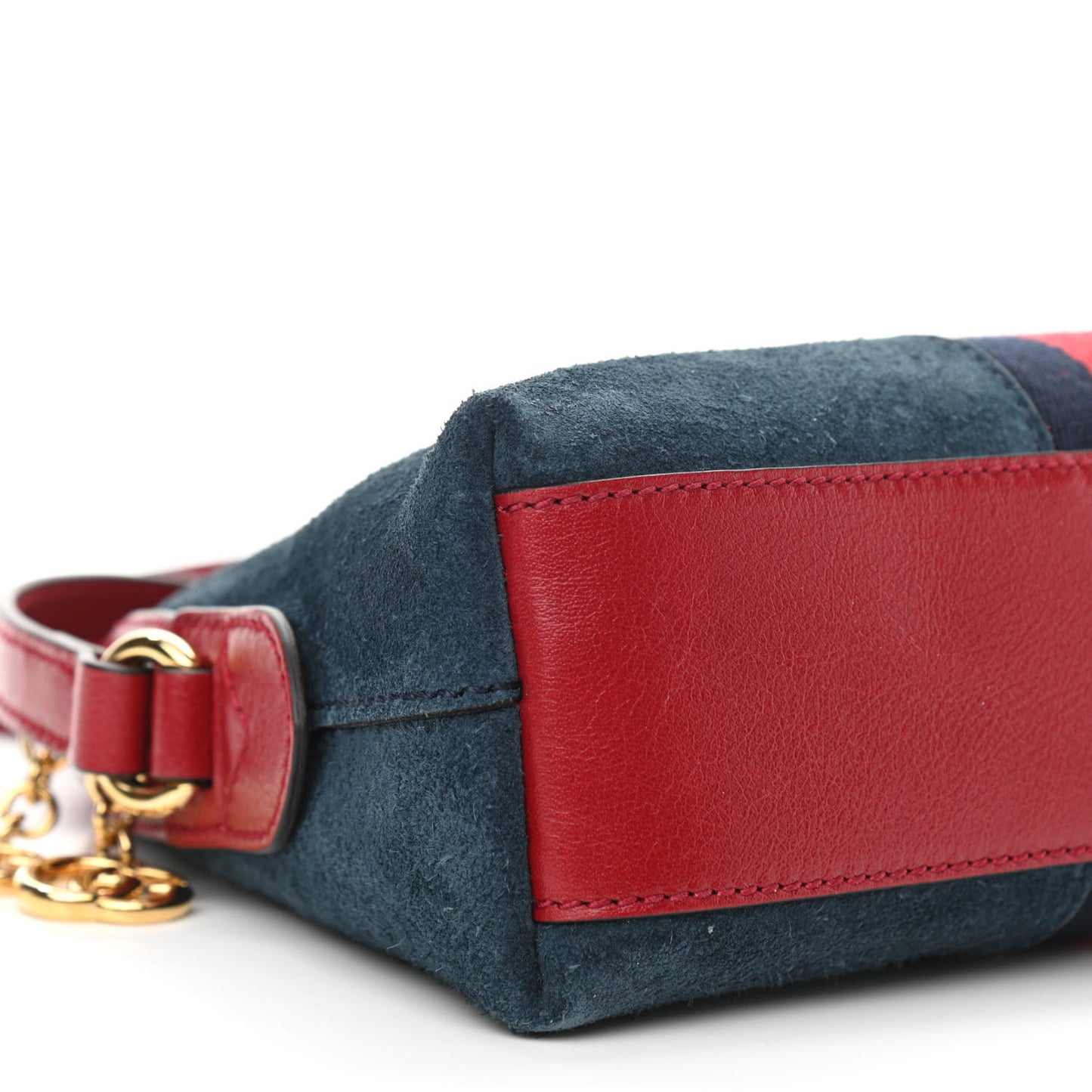 Suede Calfskin Web Small Ophidia Dome Shoulder Bag New Blue Romantic Cherry