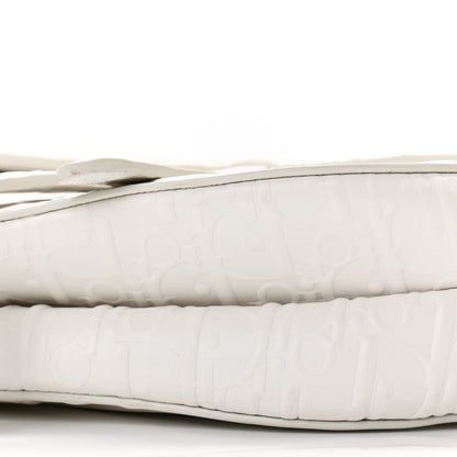 Christian Dior Calfskin Embossed Oblique Saddle Bag White 10 of 10