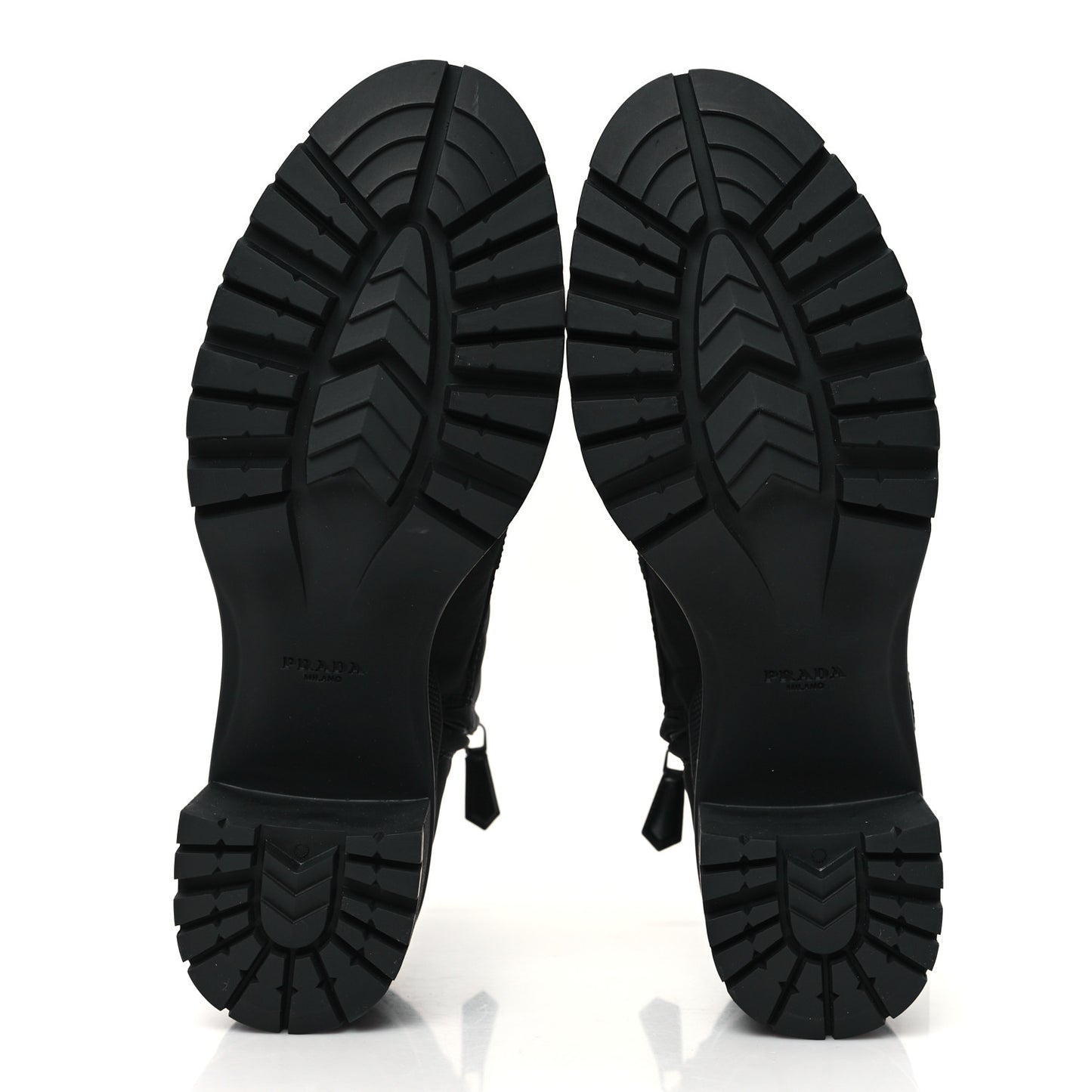 Spazzolato Re-Nylon Metal Triangle Logo Lace Up 55mm Ankle Boots 38 Black