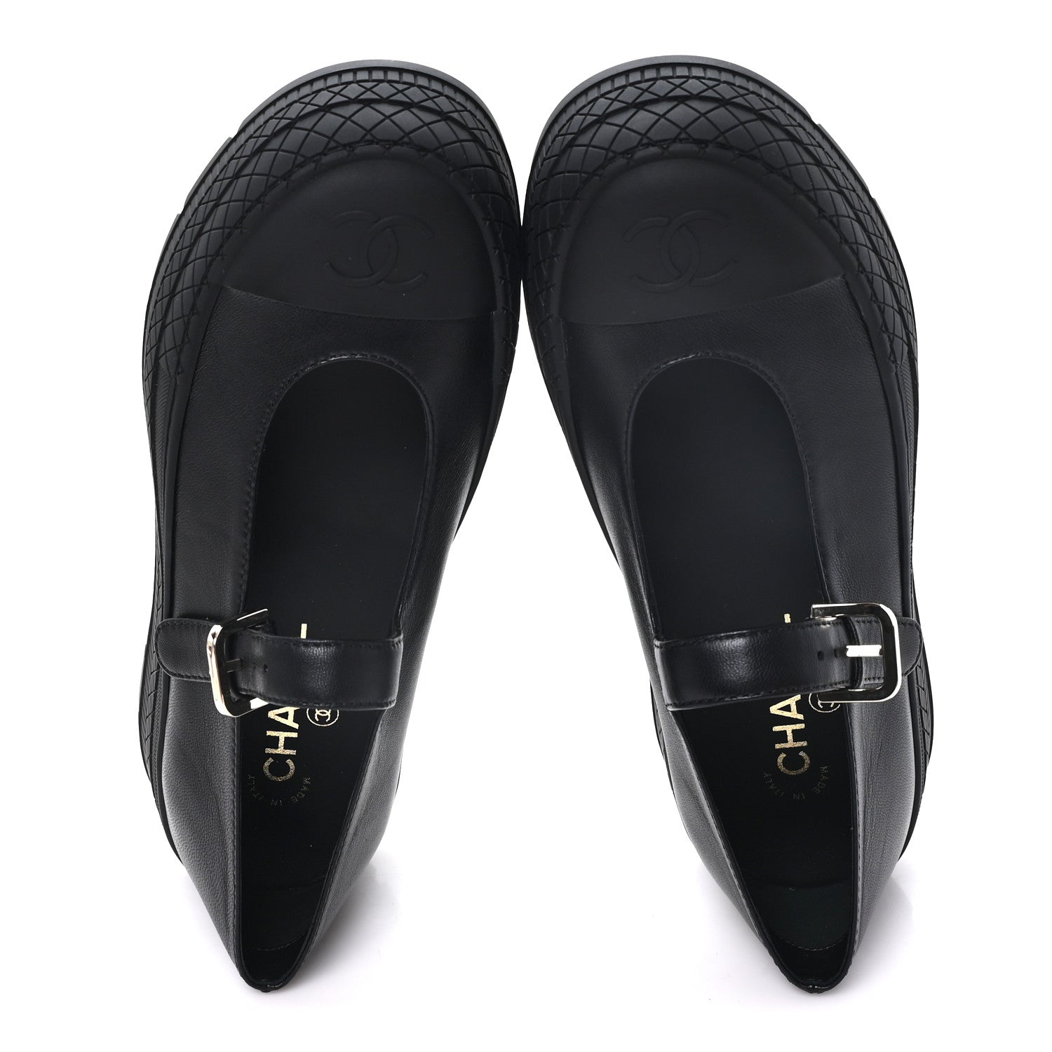 Chanel Lambskin Mary Jane Flats 37 Black 2 of 9