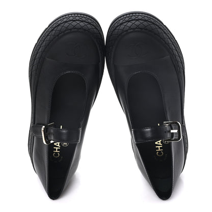 Chanel Lambskin Mary Jane Flats 37 Black 2 of 9