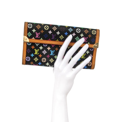 Louis Vuitton Monogram Multicolor Porte Tresor International Wallet Black 2 of 9