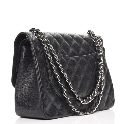 Chanel Caviar Quilted Jumbo Double Flap Black 3 of 14