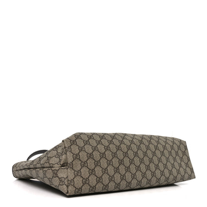 Gucci GG Supreme Monogram Medium Zippered Shopping Tote  Dark Brown 4 of 11