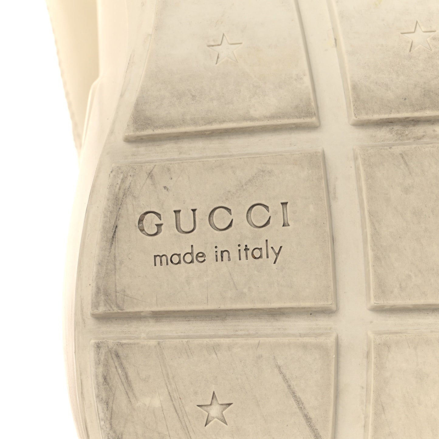 Calfskin Mens Gucci Disk Rhyton Sneaker 11 Ivory Red