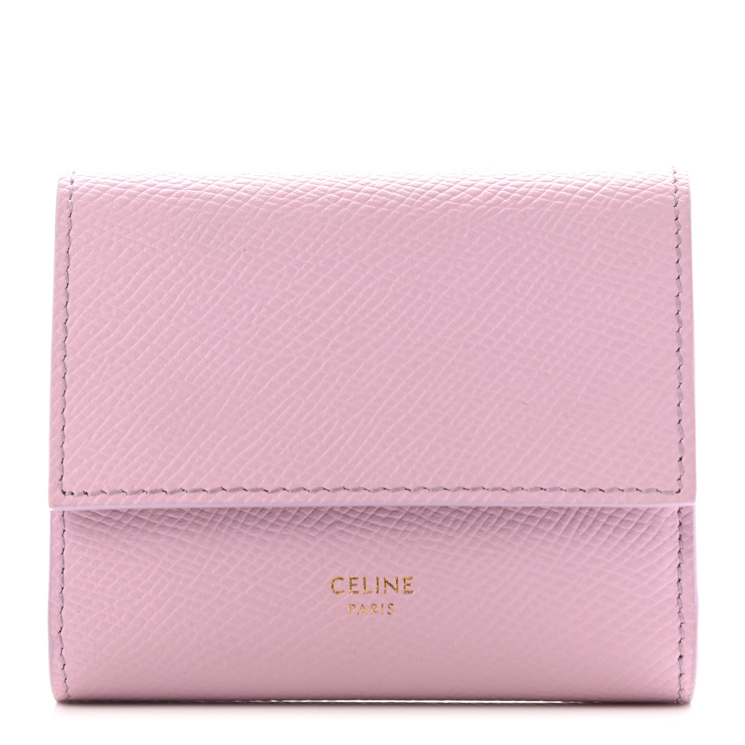 Celine Grained Calfskin Small Tri-Fold Wallet Rose Quartz 1 of 7