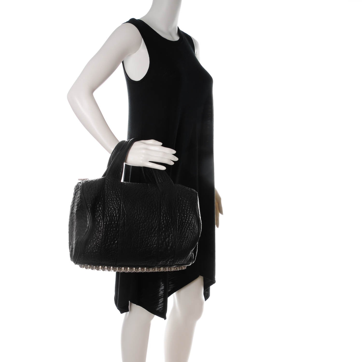 Alexander Wang Pebbled Lambskin Rocco Black Nickel Hardware 2 of 9