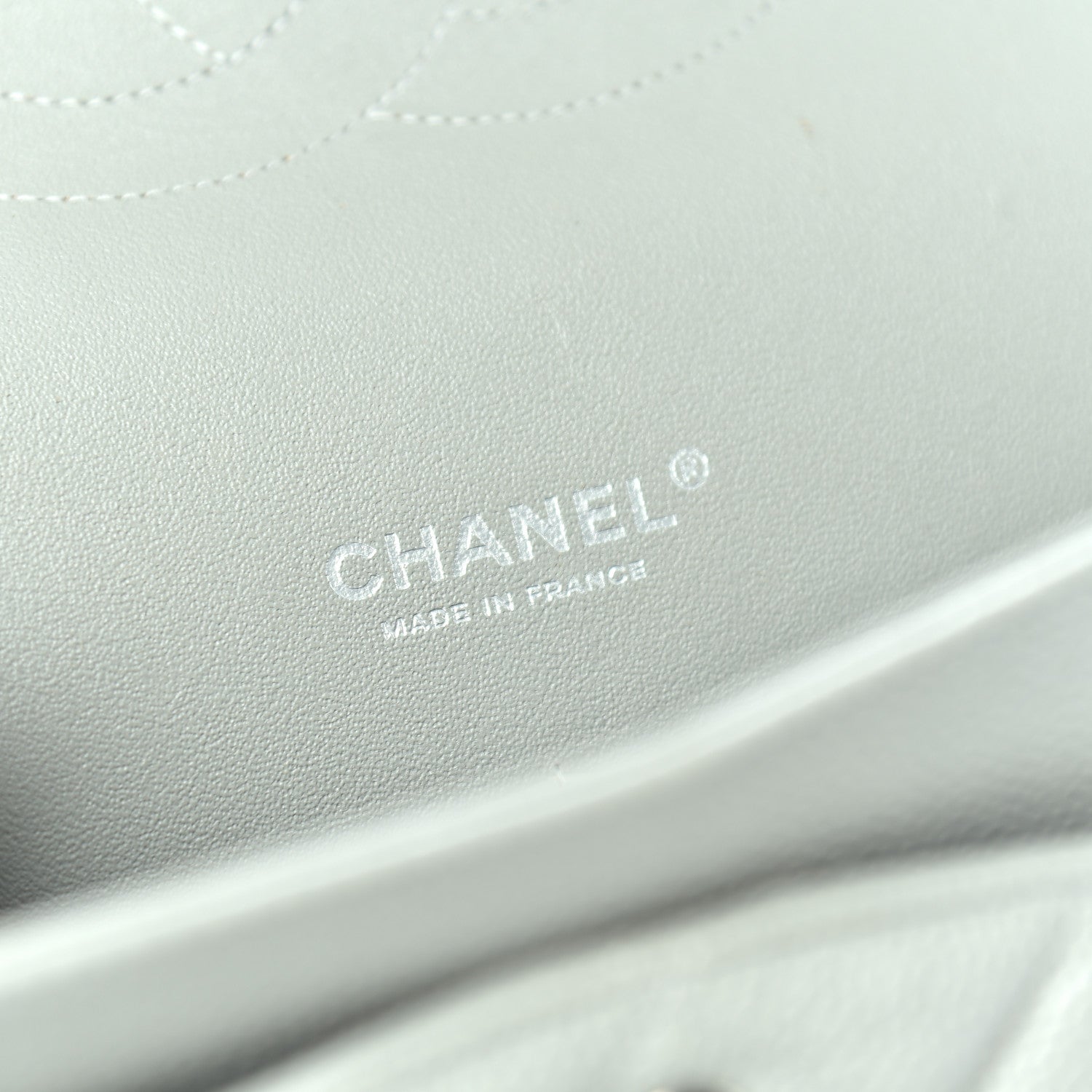 Chanel Caviar Quilted Maxi Double Flap Light Grey 8 of 10