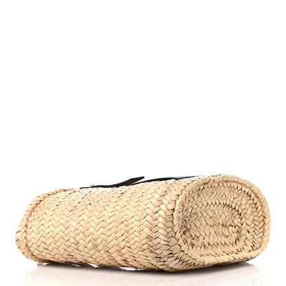 Loewe Raffia Small Basket Tote Bag Natural Tan Navy 4 of 9