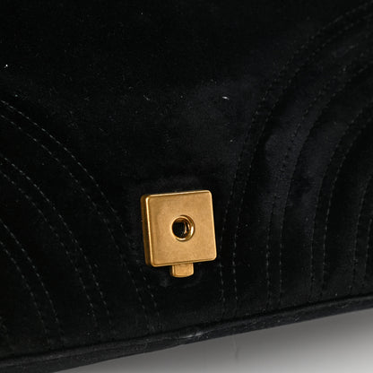 Gucci Velvet Matelasse Medium GG Marmont Shoulder Bag Black 15 of 21