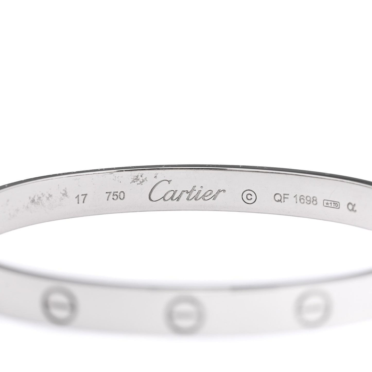 18K White Gold LOVE Bracelet 17