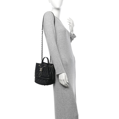 Chanel Caviar Quilted Rolled Up Bucket Drawstring Bag Black 2 of 11