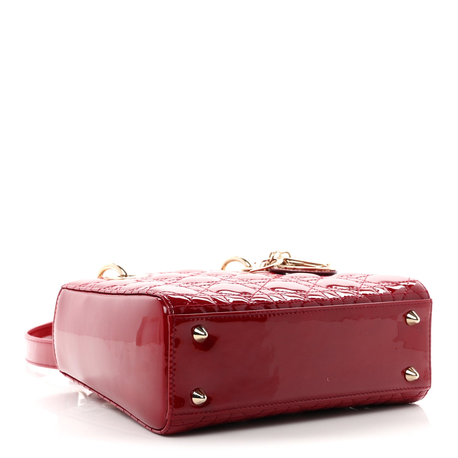 Christian Dior Patent Cannage Small Lady Dior Cherry Red 4 of 10