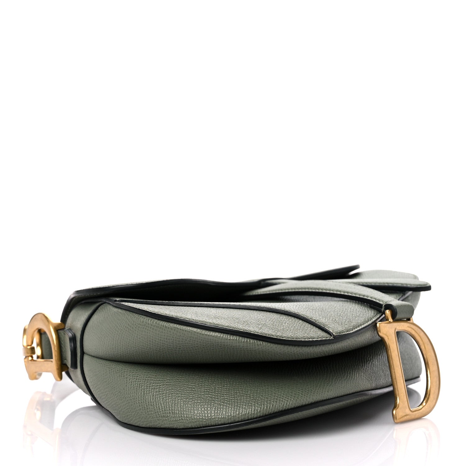 Christian Dior Grained Calfskin Saddle Bag Green 3 of 9