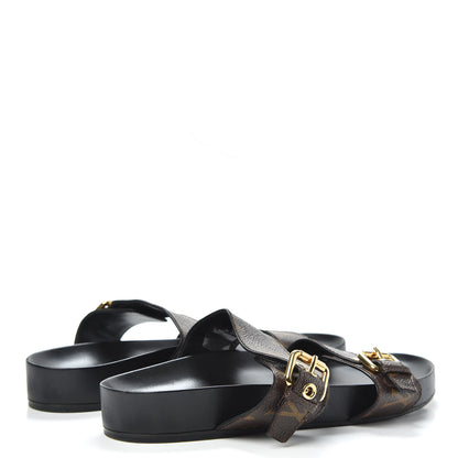 Louis Vuitton Monogram Bom Dia Mule Sandals 39 Black 4 of 8