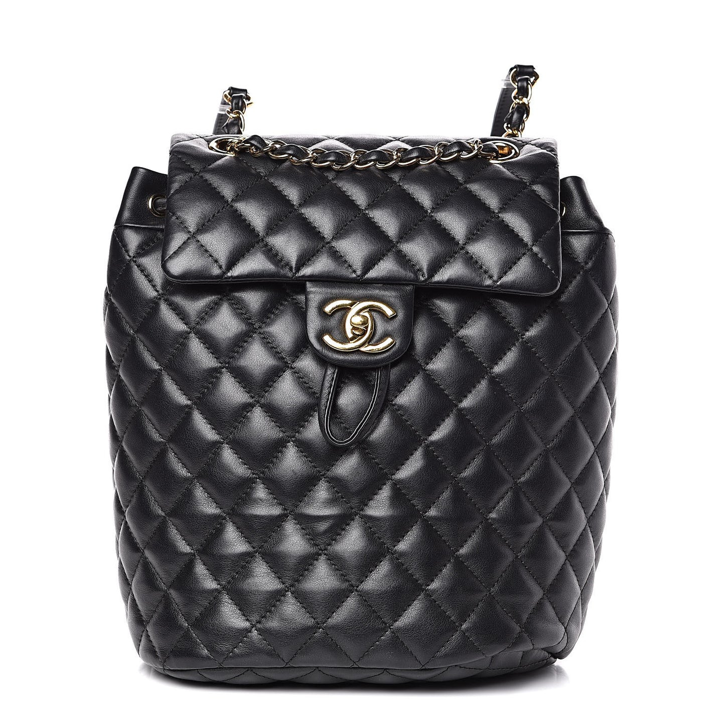 Lambskin Quilted Small Urban Spirit Backpack Black