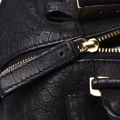 Lanvin Crocodile Stamped Calfskin Trilogy Bowling Bag Black 14 of 14