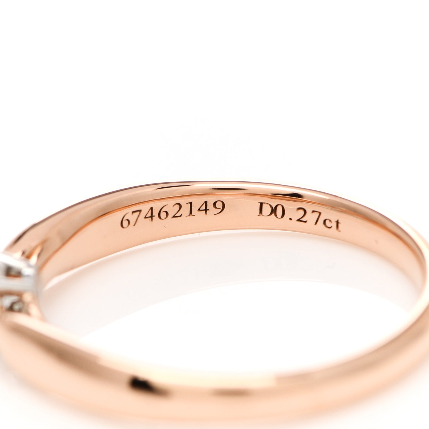 18K Rose Gold Platinum Diamond .27ct Harmony Solitaire Engagement Ring 52 6