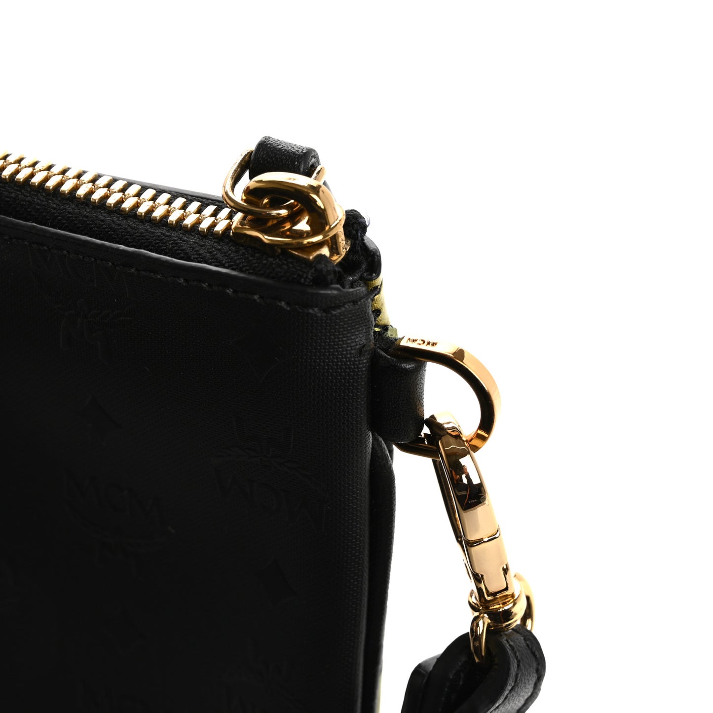 Visetos Polka Dot Wristlet Zip Pouch Black Gold