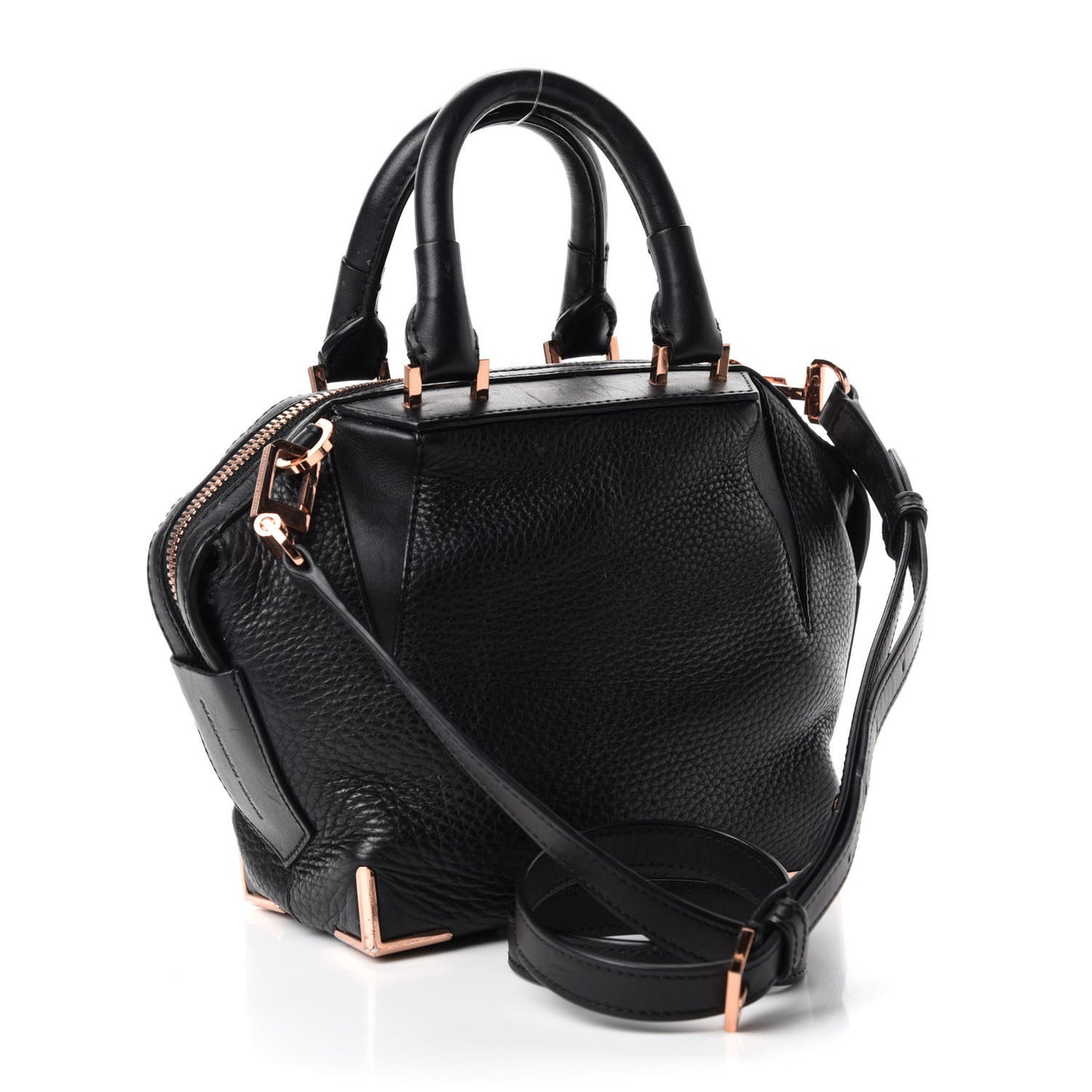 Pebbled Calfskin Mini Emile Black Rose Gold Hardware