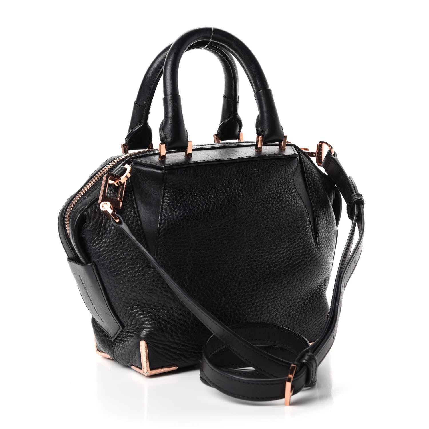 Alexander Wang Pebbled Calfskin Mini Emile Black Rose Gold Hardware 3 of 16