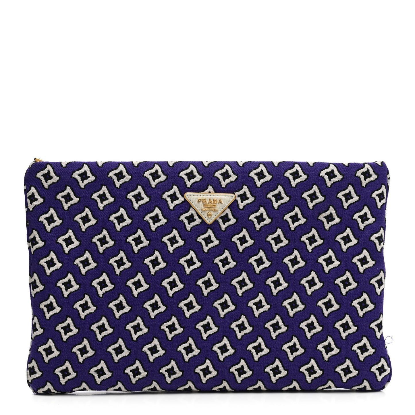 Tessuto Jacquard Large Clutch Purple White