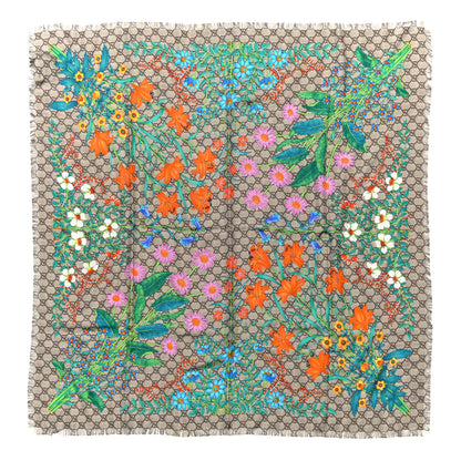 Gucci Silk Twill GG Monogram Newflora GG Square Scarf Multicolor 1 of 3