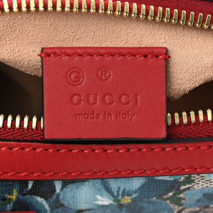 Gucci GG Supreme Monogram Blooms Mini Boston Navy Blue Hibiscus 6 of 10
