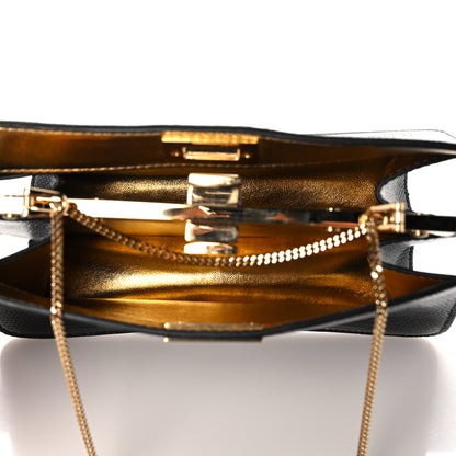 Fendi Lizard Peekaboo I SEE U East West Chain Satchel Black 5 of 9