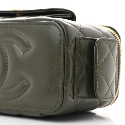 Chanel Lambskin Quilted Polly Pocket East West Top Vanity With Chain Khaki 10 of 11