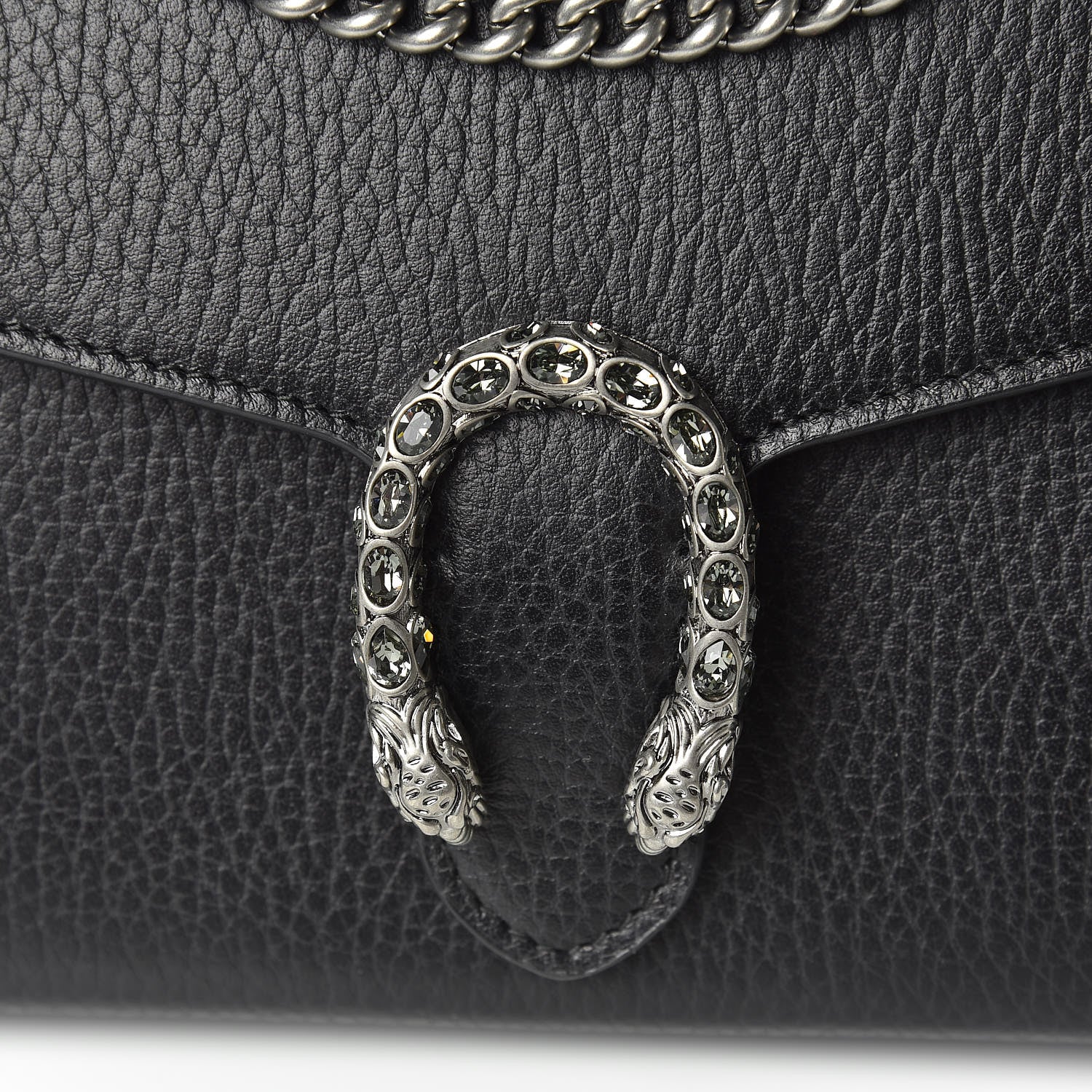 Gucci Calfskin Mini Dionysus Chain Wallet Black 10 of 11