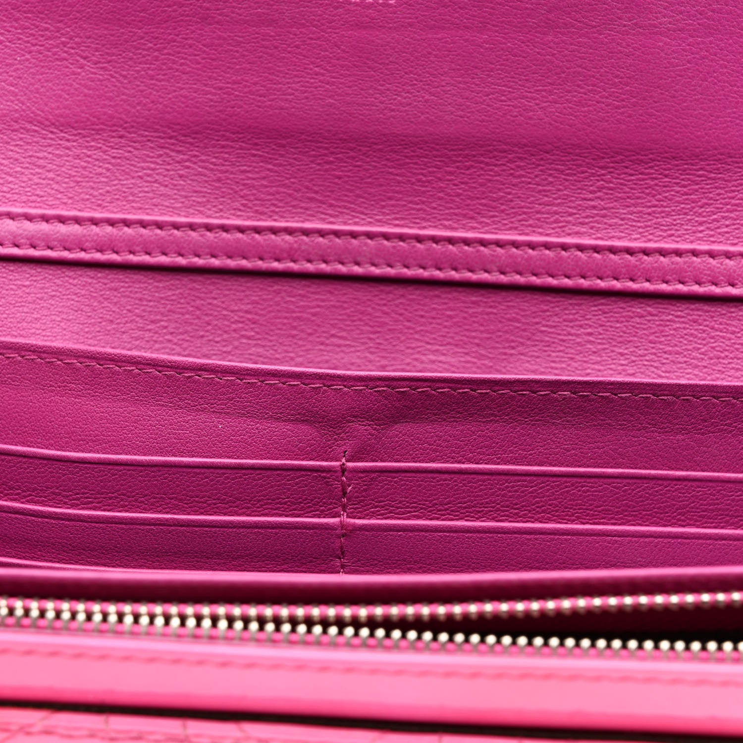 Christian Dior Patent Cannage Rendezvous Chain Wallet Pink 8 of 13