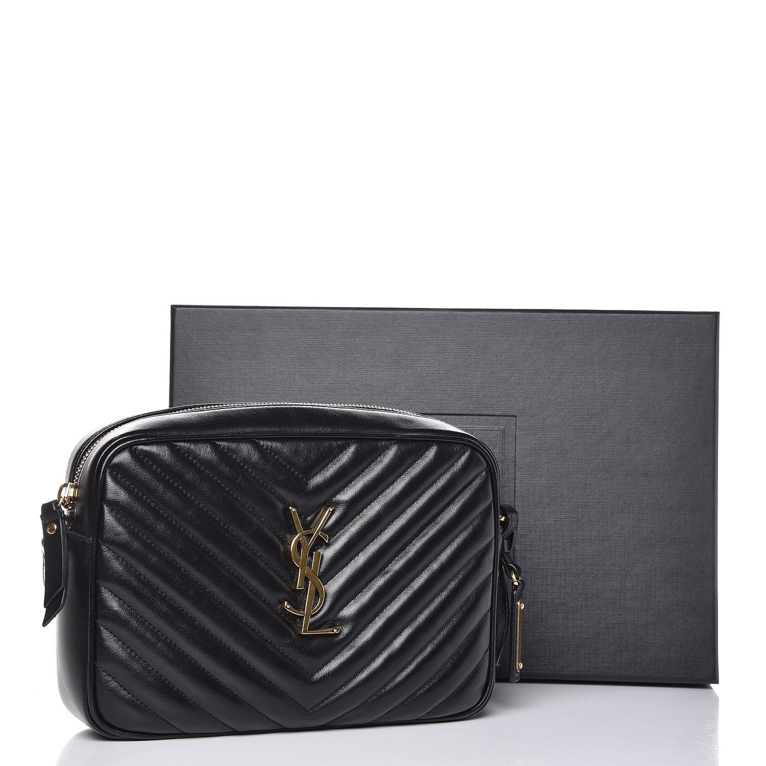 Saint Laurent Calfskin Matelasse Monogram Lou Camera Bag Black 8 of 8