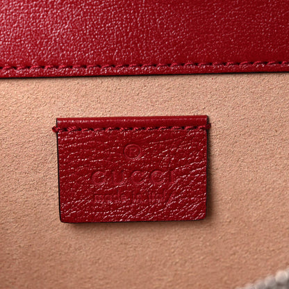 Gucci Tweed GG Monogram Small Dionysus Shoulder Bag White Black Romantic Cherry 6 of 10