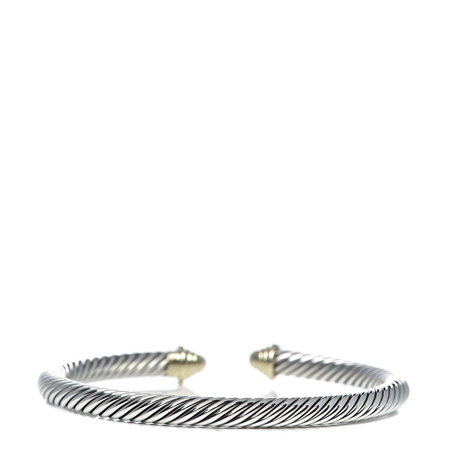 David Yurman Sterling Silver 14K Yellow Gold 5mm Cable Classics Bracelet 3 of 4