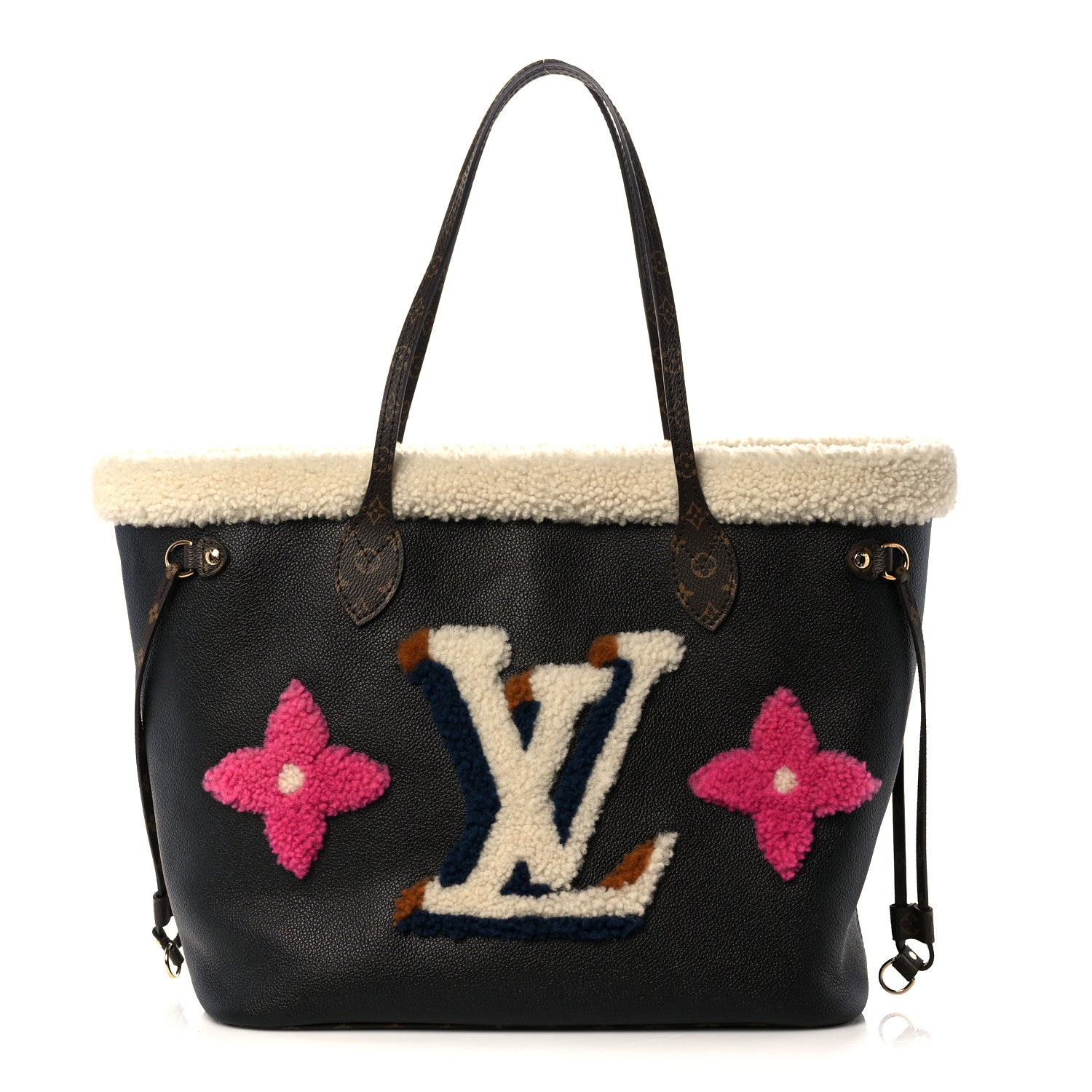 Louis Vuitton Calfskin Monogram Teddy Neverfull MM Black 1 of 9