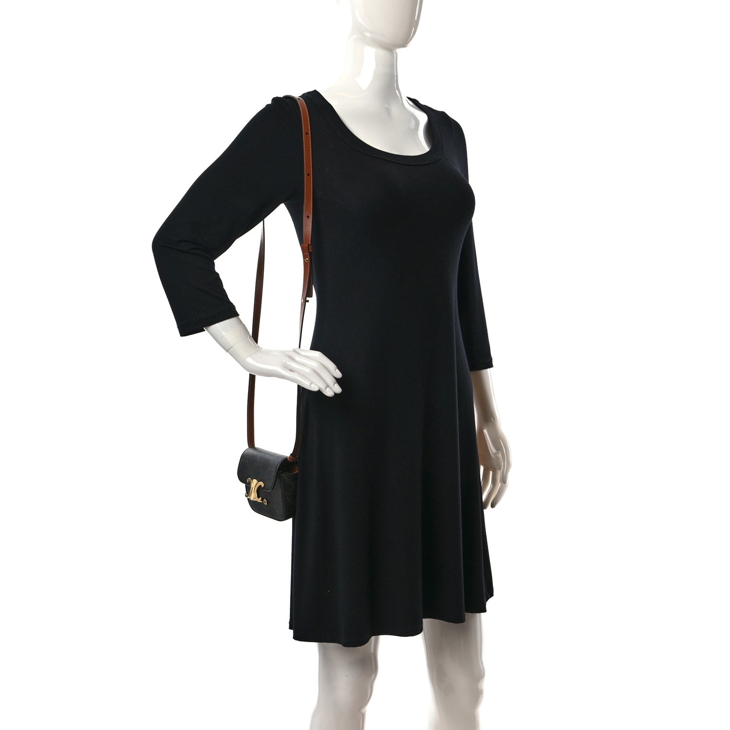 Triomphe Canvas Calfskin Mini Claude Tan