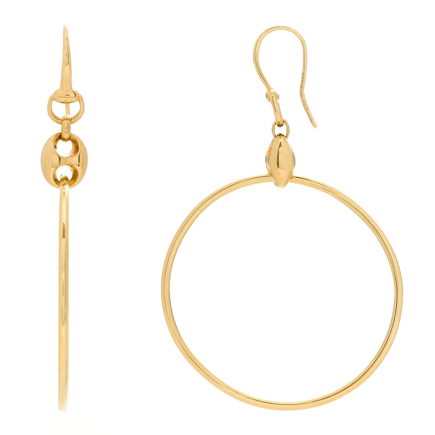 Gucci 18K Yellow Gold Marina Hoop Earrings 1 of 6
