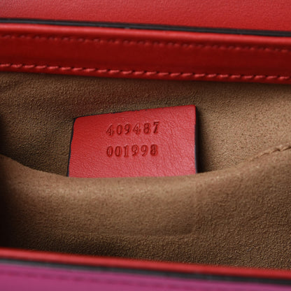 Gucci Calfskin Small Padlock Shoulder Bag New Rosette Hibiscus Red 7 of 11