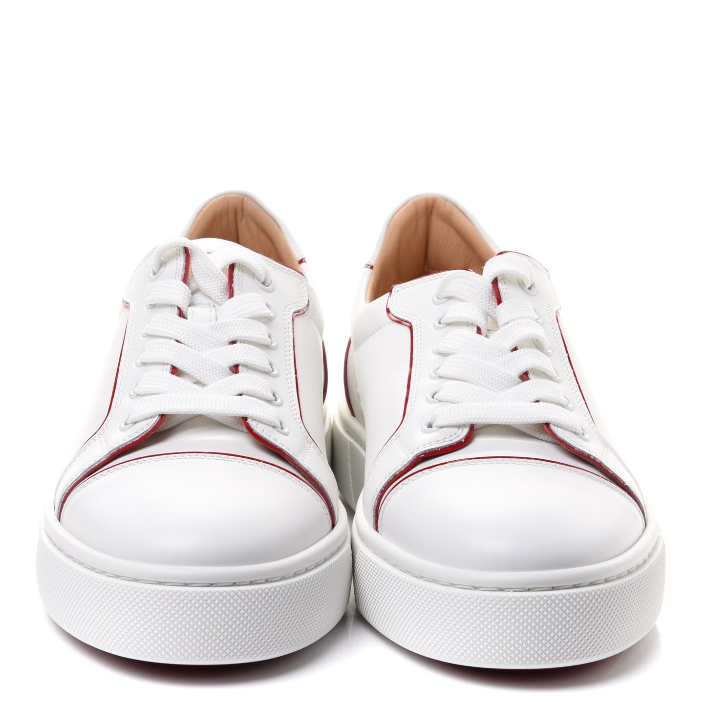 Patent Calfskin Vieira Flat Sneakers 40 White Loubi