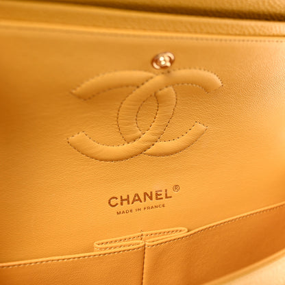 Chanel Caviar Quilted Medium Double Flap Yellow 6 of 10