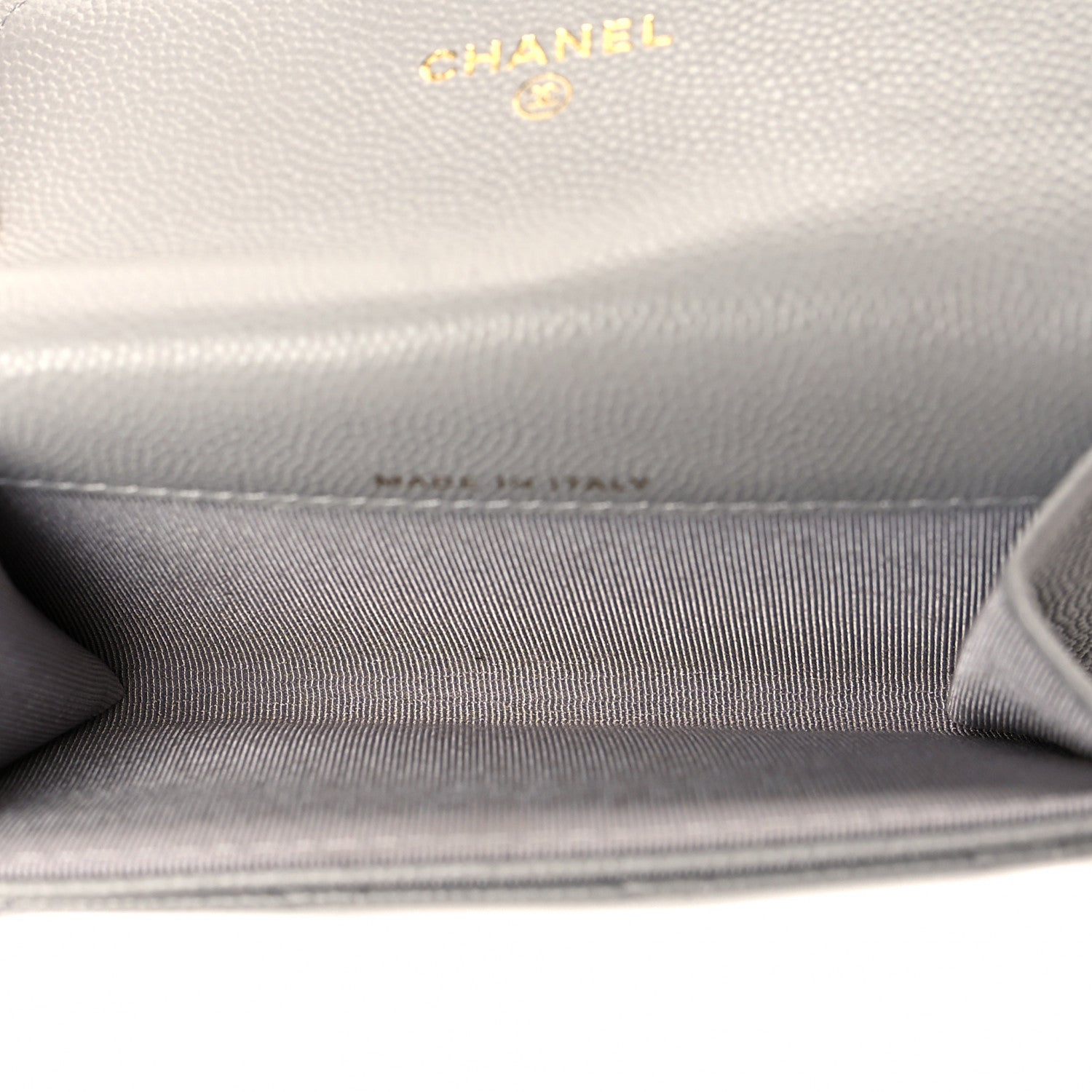 Chanel Caviar Quilted Flap Card Holder Wallet Grey 5 of 12