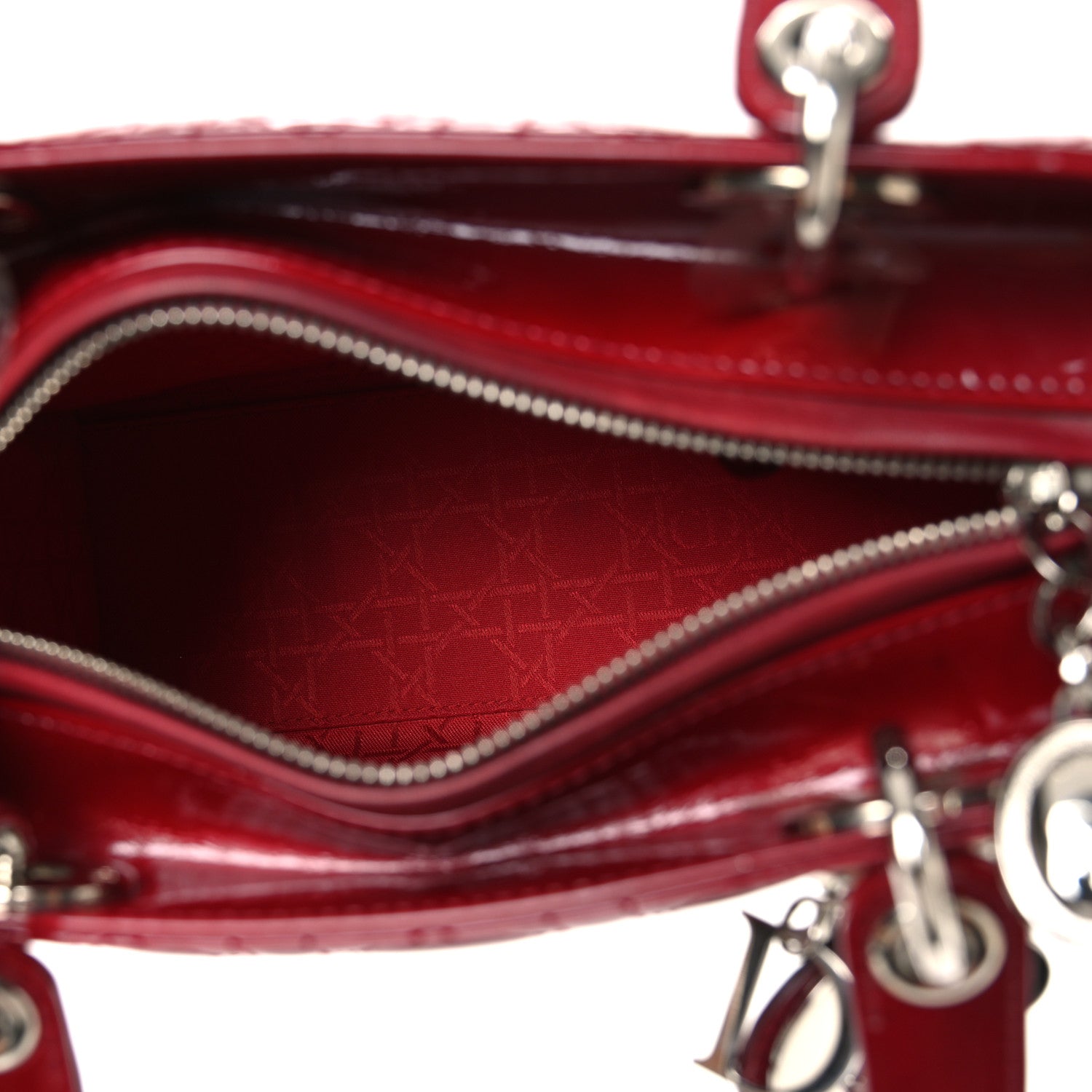 Christian Dior Patent Cannage Medium Lady Dior Red 5 of 10