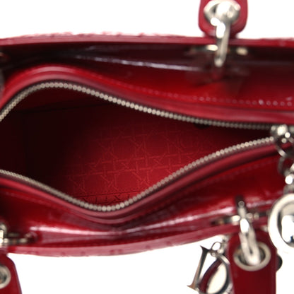 Christian Dior Patent Cannage Medium Lady Dior Red 5 of 10