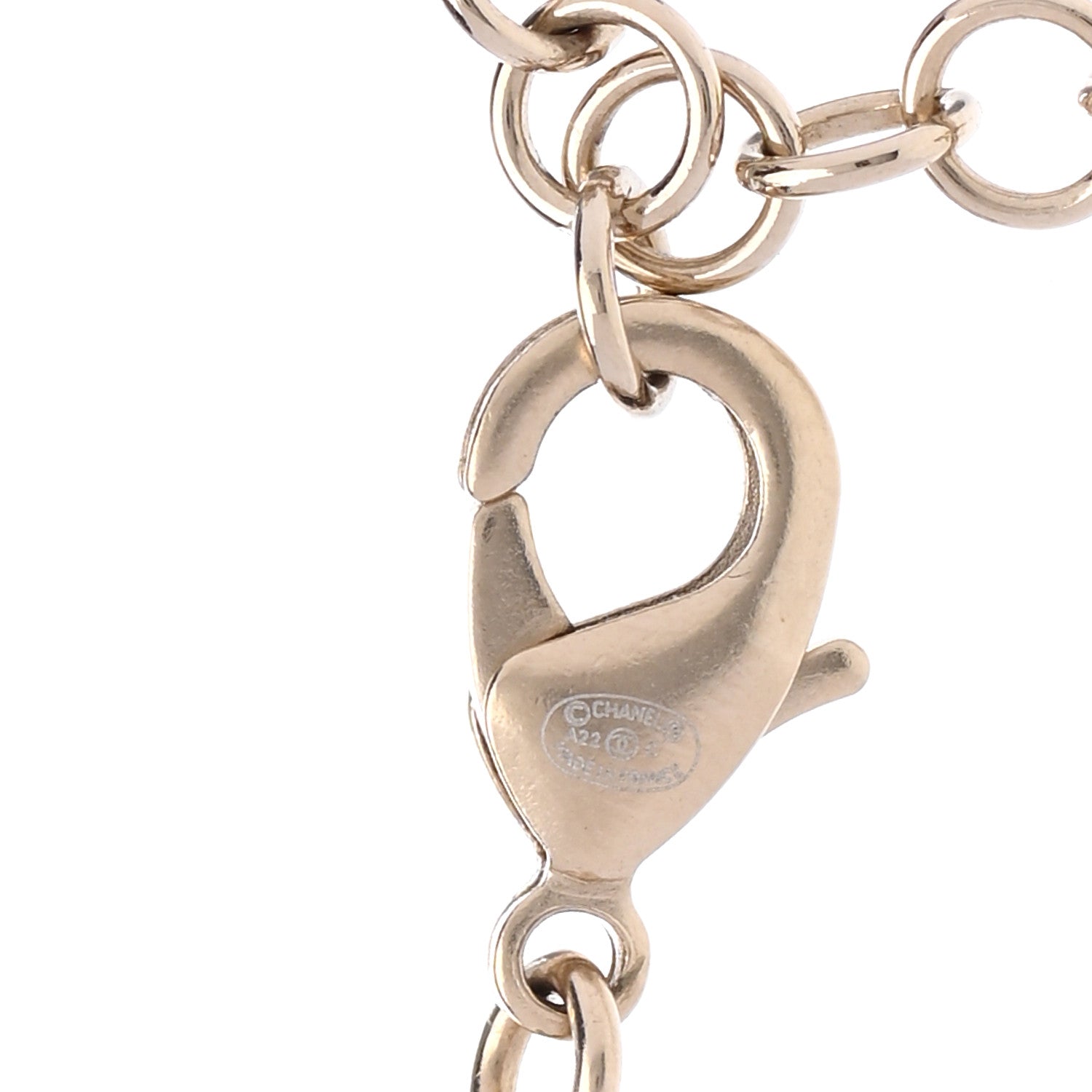 Chanel Crystal Resin CC Chain Link Short Necklace Black Gold 6 of 7